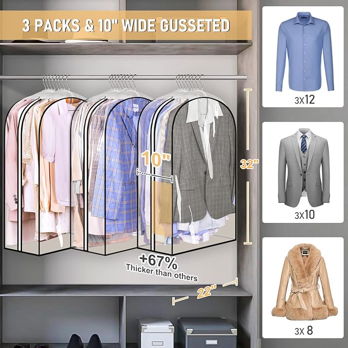 MISSLO 32" All Clear Garment Bags - Image 2