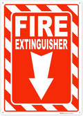 Brimar - 10" x 14" - Fire Extinguisher Sign - Polyethylene Plastic - Safety Promotion - High Visibility