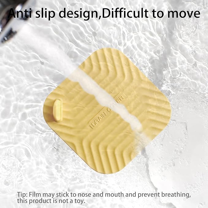2 Pcs Yellow Shower Drain Cover Tub Stopper | Sewer Anti-Odor Mat Deodorizing - Image 6