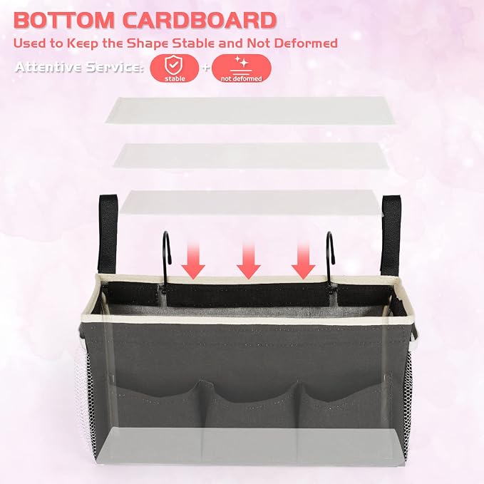 Bedside Caddy, Bedside Storage Bag Hanging Organizer - Image 6