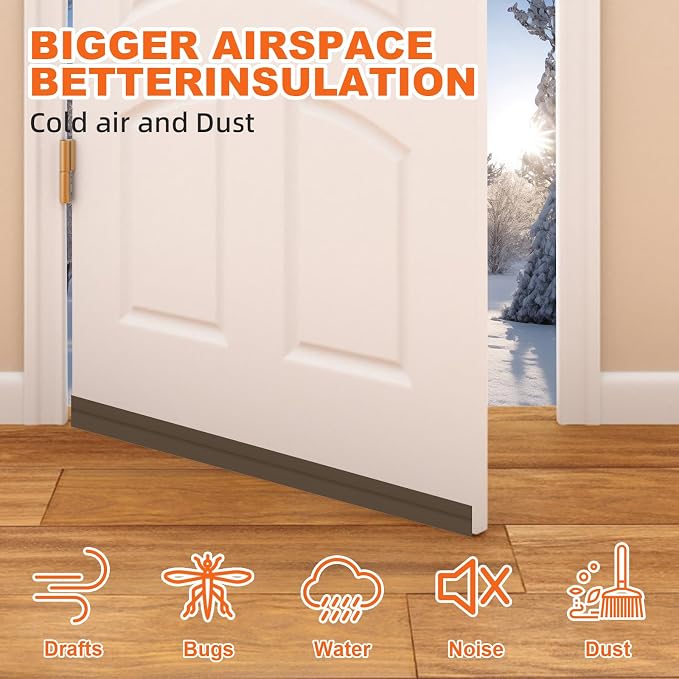 Door Draft Stopper, Door Sweep for Bottom of Door, Weather Stripping Door Seal - Image 2