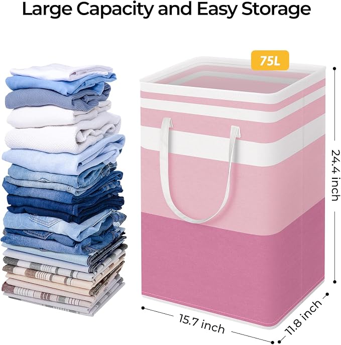 HomeHacks 2 Pack Laundry Baskets, Laundry Hampers Bags | Waterproof, - Image 4
