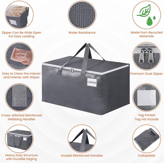BlissTotes Large Moving Bags, Storage Bags, 76L-8 Pack | Moving Bags - Image 3