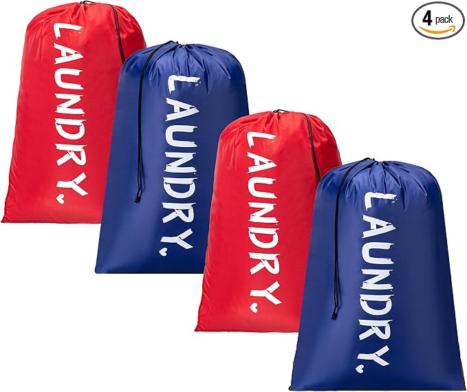 4 Pack Travel Laundry Bag, Extra Large Dirty Clothes Organizer by Unknown
