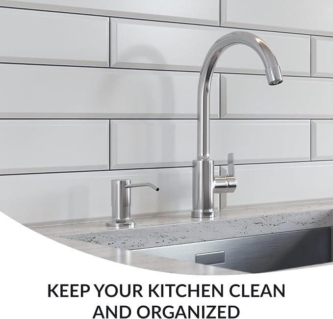 Soap Dispenser for Kitchen Sink, Chrome Stainless Steel Countertop Dish Sink - Image 4