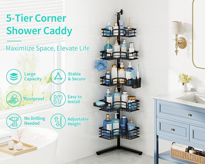HapiRm Corner Shower Caddy Stand - Image 2