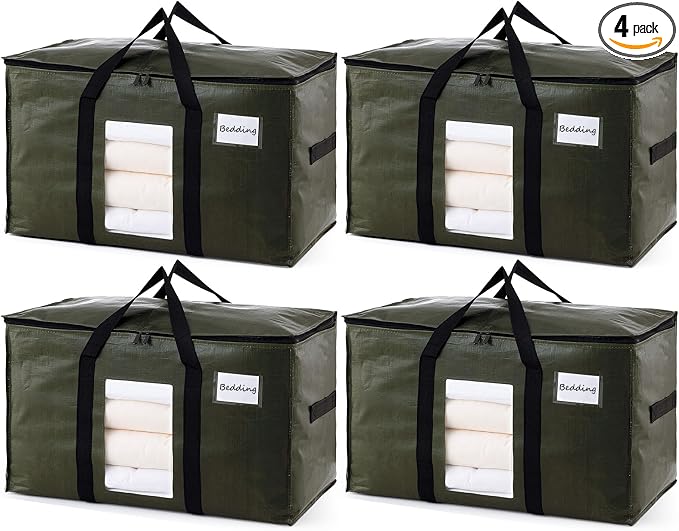 TAILI 4 Pack Green Extra Large Moving Bags, Storage Bag by TAILI