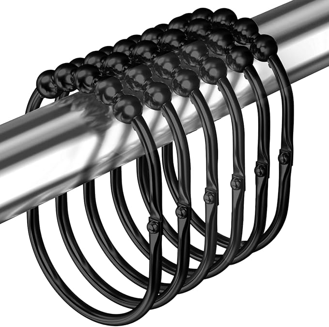 MENGJINGO 12PCS Wide Shower Curtain Hooks Rings, Rust Proof Stainless Steel | by MENGJINGO