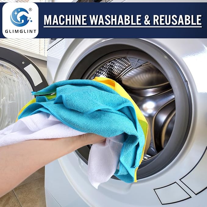 GLIMGLINT Microfiber Cleaning Cloth, 12 Pack Towels - Image 6