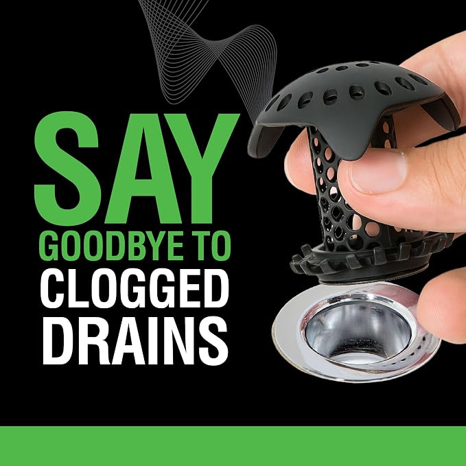 SinkShroom Ultra Bathroom Sink Drain Protector, Stainless Steel, Matte Black - Image 4