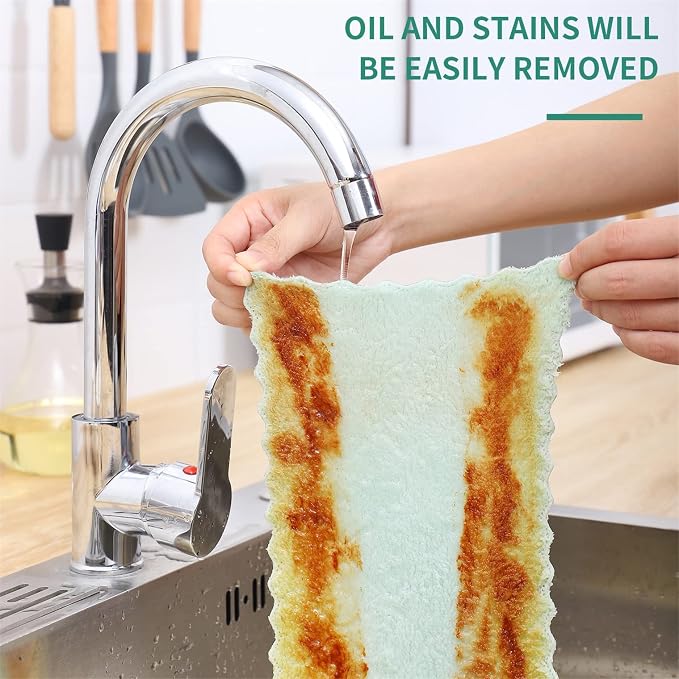 Bessrung 20 Pack Kitchen Dish Cloths Absorbent Microfiber Cleaning Cloth - Image 5