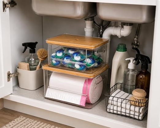 2-in-1 Stackable Trash Bag Dispenser & dishwasher pod holder - Image 3