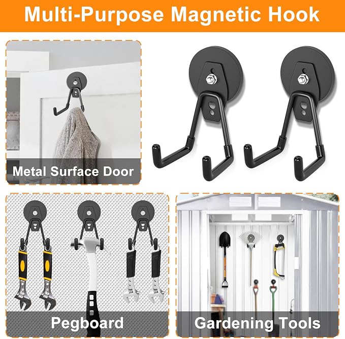 ENUODA Strong Magnetic Hooks Large Rare Earth Magnet Hooks Heavy Duty Utility - Image 5