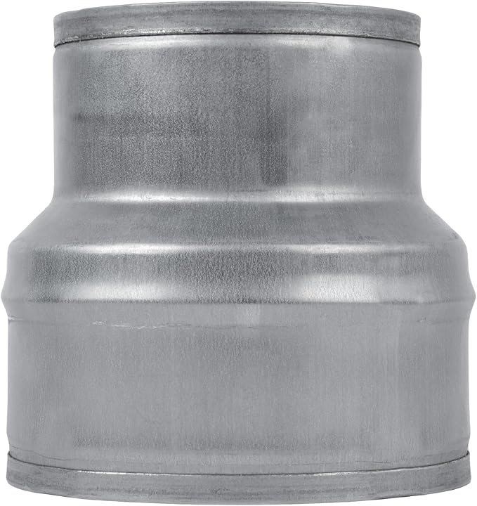 4" to 3" Inch Duct Pipe Adapter - Galvanized Steel HVAC Ducting Reducer for Ventilation - PVC Pipe, Hose Coupler - Heavy Duty Exhaust, Air Conditioner Fittings - Vent Flange Connector