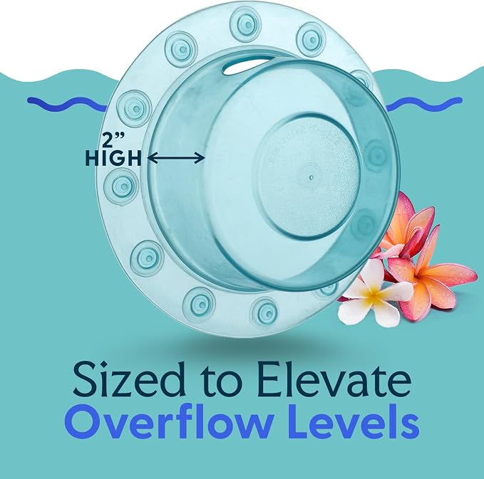 SlipX Solutions Bottomless Bath Overflow Drain Cover Accessory, Aqua | Adds - Image 6