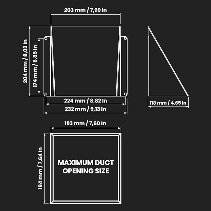 8" x 8" White Galvanized Steel Vent Cover - Duct Exhaust/Inlet Rain Deflector - Weatherproof Guard for Open Ventilation Systems - Indoor/Outdoor Vent Hood - Air Vent Grille Protection Roof