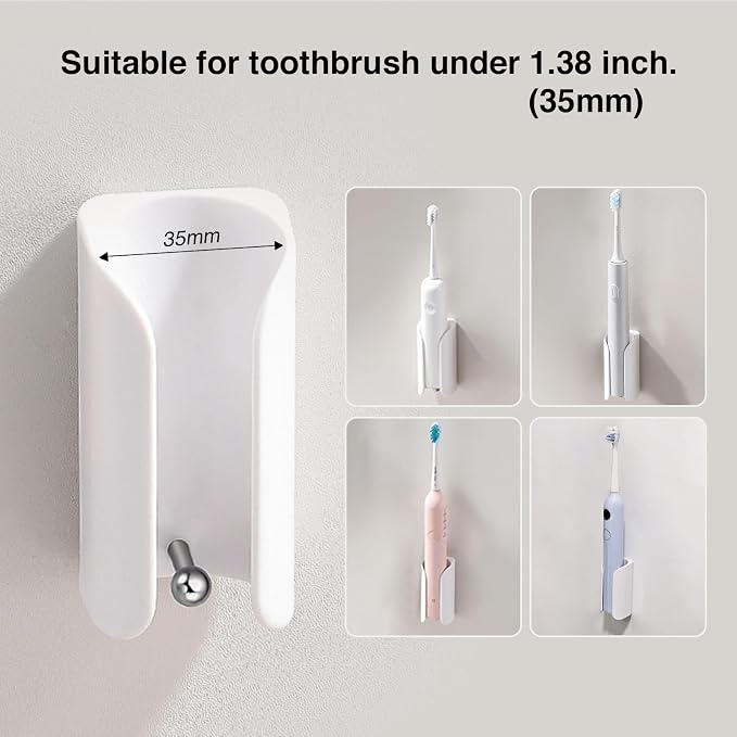 Electric Toothbrush Holder for Bathroom, Wall-Mounted Toothbrush Stand - Image 5