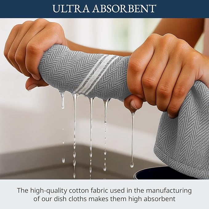 LANE LINEN Kitchen Dish Towels 100% Cotton Absorbent Lint-Free 12 Pack - Image 4
