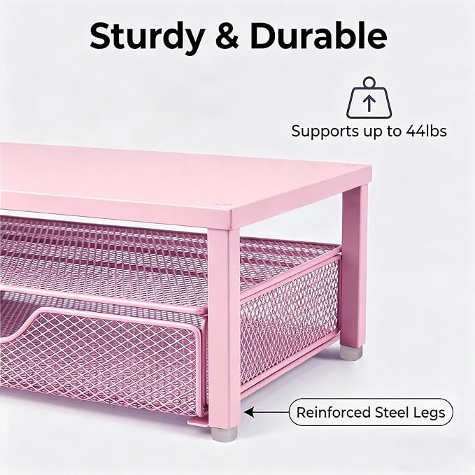 Spacrea Monitor Stand with Drawer and Pen Holder | Monitor Riser Desk - Image 4