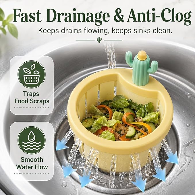 Cactus Kitchen Sink Drain Strainer, Cactus Sink Strainer Basket Fine Mesh - Image 3