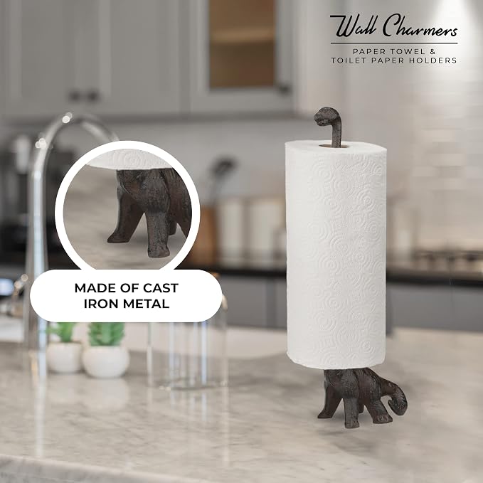 WallCharmers Rustic Paper Towel Holder, Metal Toilet or Kitchen Paper Holder - Image 2