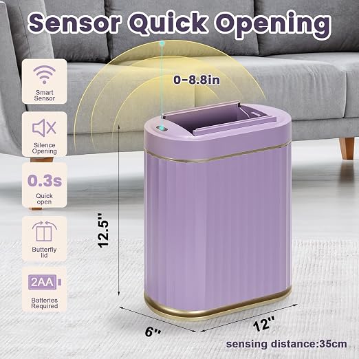 ELPHECO Motion Sensor Bathroom Trash Can - Image 7