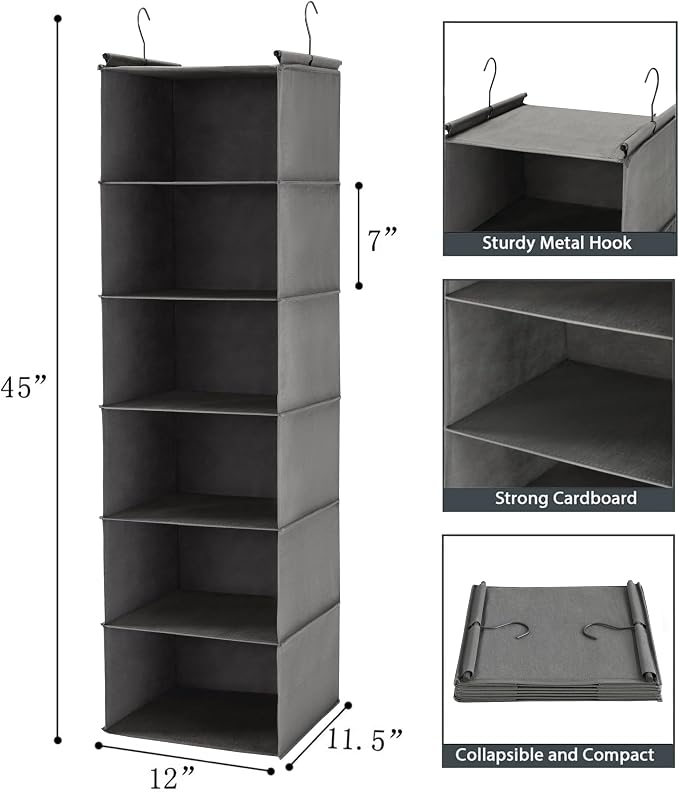 MAX Houser 6 Tier Hanging Closet Organizer - Image 3