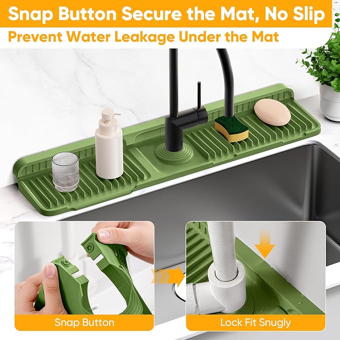 24'' Longer Faucet Mat for Kitchen Sink Splash GuardKitchen Sink Faucet Mat - Image 4