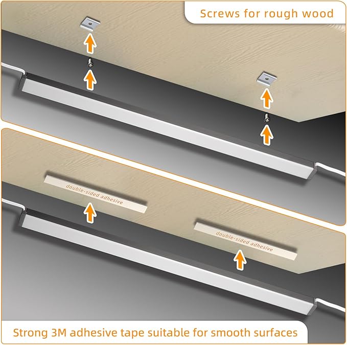 LUMILAND 6 Pcs 12-inch Led Under Cabinet Lighting Plug-in with Hand Wave, Dimmable 6000K Cold White Under Counter Lights Linkable with Memory Function for Kitchen