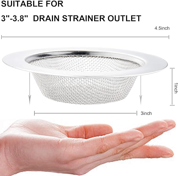 LASSHSWA 3 PCS Kitchen Sink Strainer Stainless Steel, Kitchen Sink Drain - Image 2