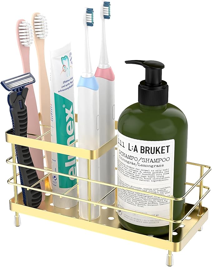 Luxspire Toothbrush Holders for Bathroom, Stainless Steel, 6 Slots, For by Luxspire