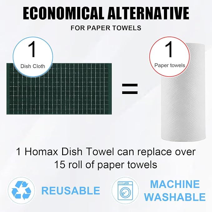 Homaxy 100% Cotton Terry Kitchen Towels, 6 Pack - Image 6