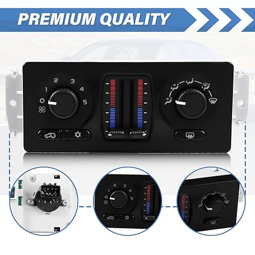 599-210XD A/C Heater Climate Control Module Panel Switch for 02-09 Chevy Silverado Suburban Tahoe Trailblazer Avalanche GMC Sierra Yukon Envoy Cadillac Escalade Saab Isuzu Buick Bravada, OE# 10370033