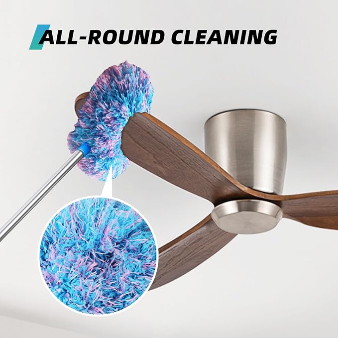 DRQ Ceiling Fan Cleaner Duster, 13-48 in Extension Pole, 2 Pack | Detachable - Image 3