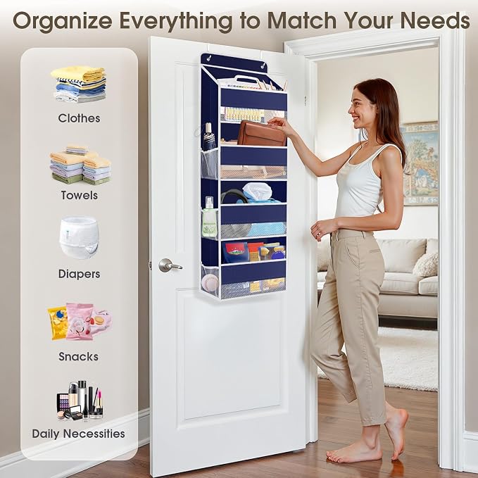 2 Pcs Over The Door Organizer Large Capacity Hanging Storage Room Organizer - Image 6