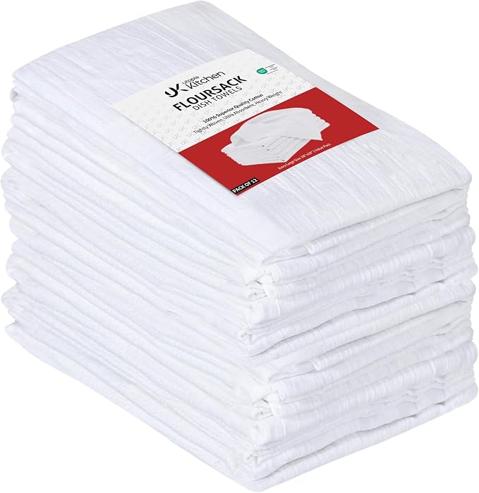 Utopia Kitchen White Flour Sack Towels 100% Cotton | Tea Towels by UTOPIAKITCHEN