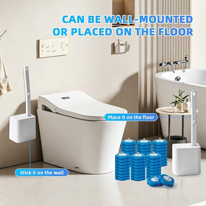 Disposable Toilet Brush with 48 Refills, Toilet Bowl Cleaner, Toilet Cleaning - Image 7