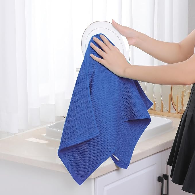 Homaxy 100% Cotton Waffle Weave Kitchen Dish Towels 6-Pack, Ultra Soft - Image 4