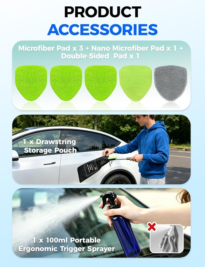 XINDELL Interior Windshield Cleaner Tool – Car Interior Window Cleaning Kit - Image 5