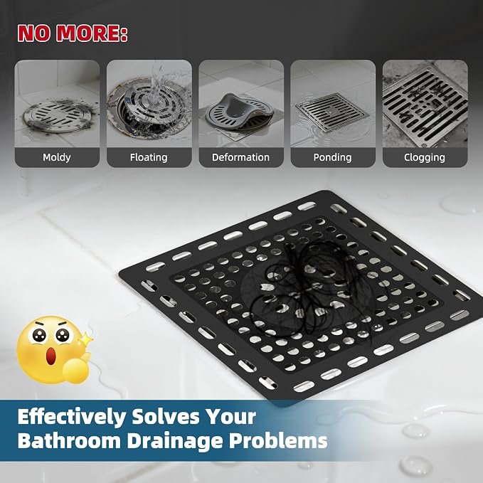 Hibbent 2 Pack Shower Drain Hair Catcher, Shower Drain Cover - Image 3