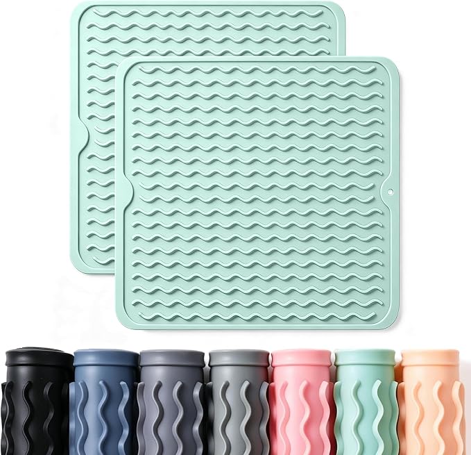2 Pack Caketime Silicone Dish Drying Mat by CAKETIME