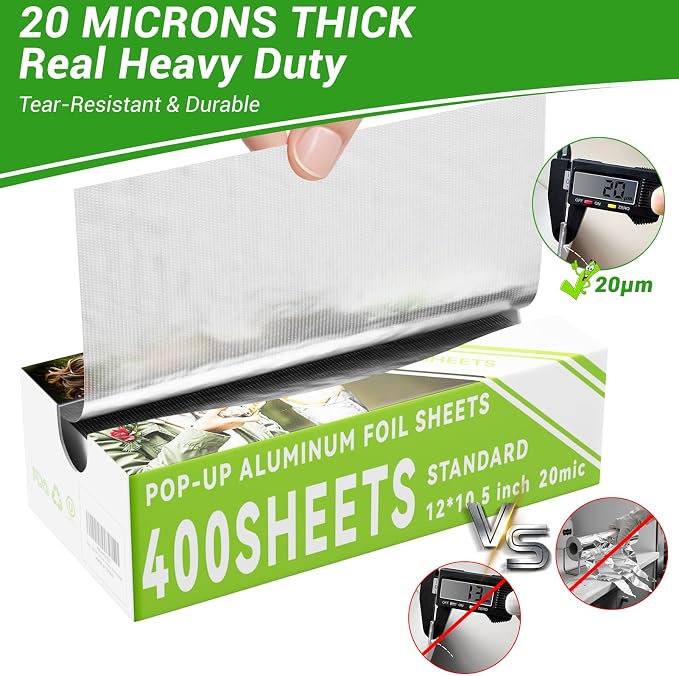 Aluminum Foil Sheets, Hot Dog or Sandwich Wrap, Food Storage, Restaurant - Image 3