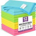 12 Pack Microfiber Cleaning Cloth, 4 Assorted Colors Cleaning Rags by Unknown