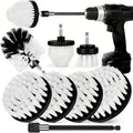 8 Pack Drill Brush Attachment Set, 1/4in Power Scrubber Brush + Extend Long Rod by Tialero