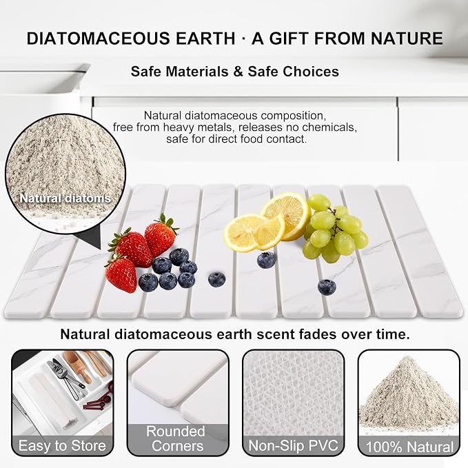 3 Pcs Large Stone Dish Drying Mat - Image 4