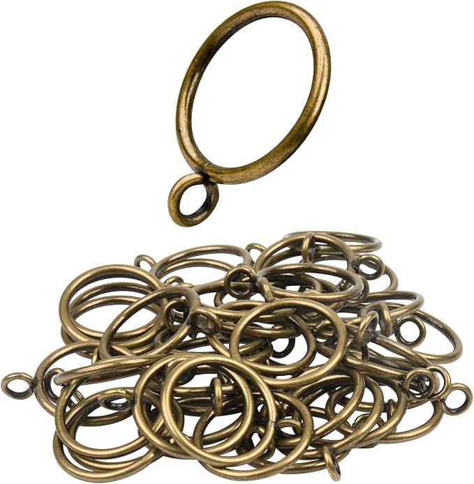 Curtain Rings with Eyelets, 48 Pack Metal Drapery Rings by Unknown