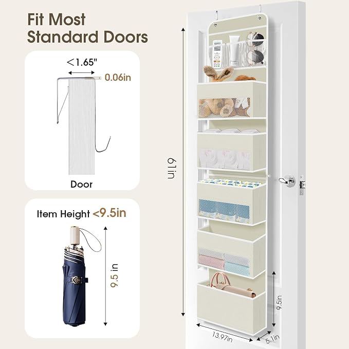 1Pack Over The Door Organizer Large Capacity Hanging Storage Room Organizer - Image 2