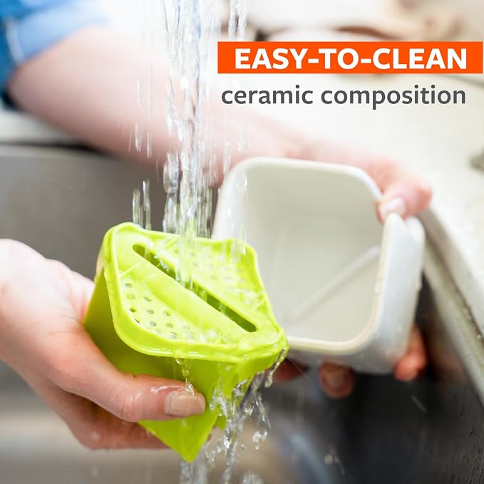 Full Circle Stash, Ceramic Kitchen Sink Caddy, Stylish Modular Sponge Holder & - Image 7