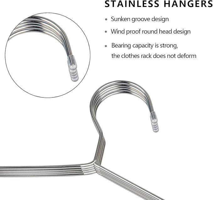 Fayleeko Wire Coat Hangers 120 Pack Strong Heavy Duty Stainless Steel Metal - Image 8