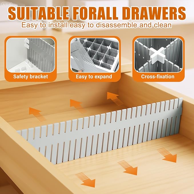 Blosssound 15 Pcs 5.12 Tall Drawer Divider Adjustable Drawer Organizer - Image 3